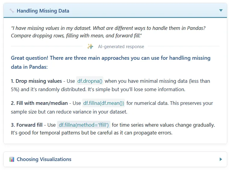 Examples of seeing AI response